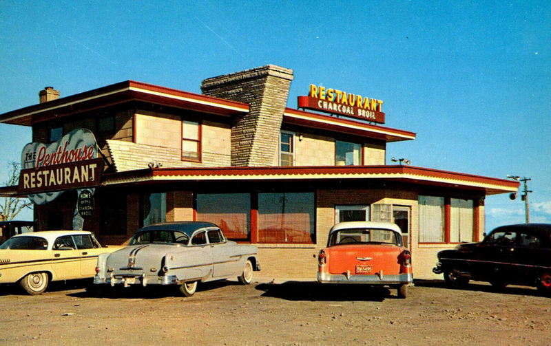 Skyline Motel (Penthouse Restaurant) - Penthouse Postcard (newer photo)